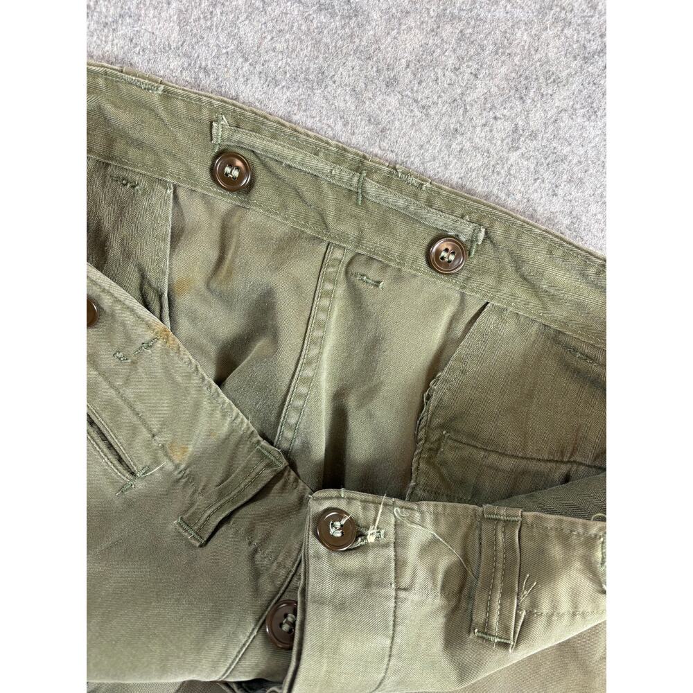 Vintage 50s US Army M1943 Field Trousers Pants Men 34 Green Military Utility HPT - Picture 5 of 11